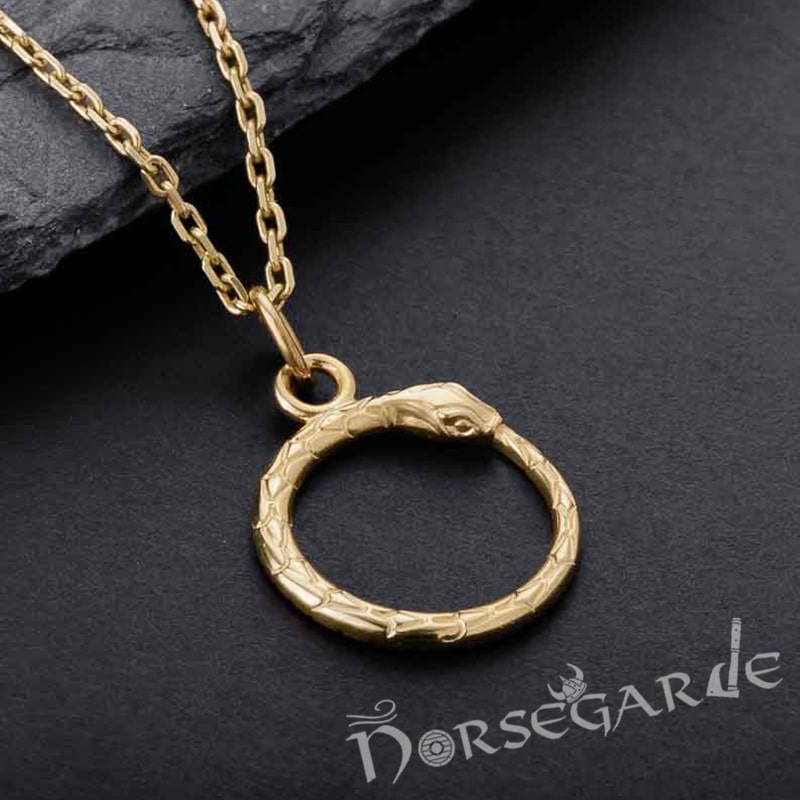 Handcrafted Miniature Serpent Pendant - Gold