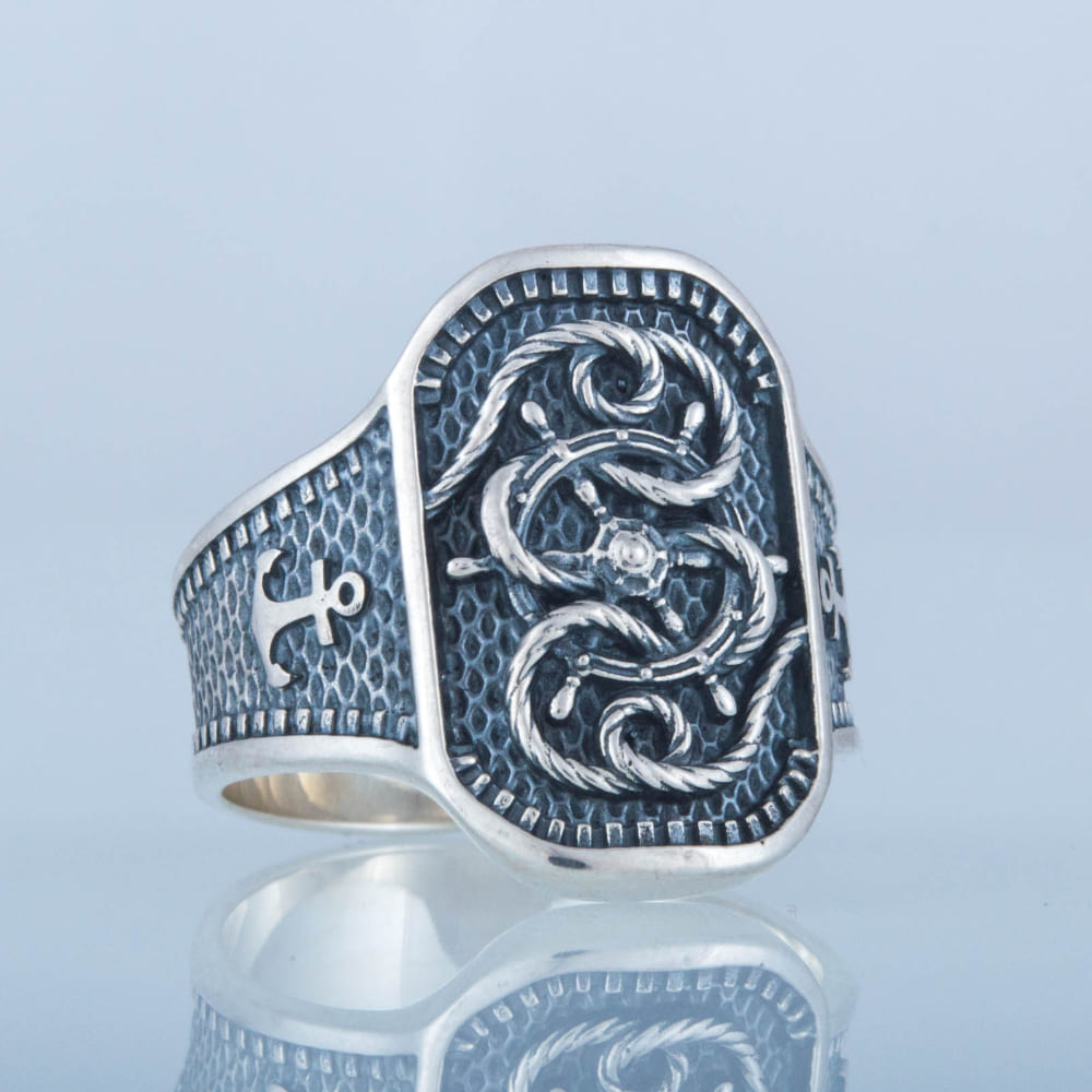 Handcrafted Ship's Wheel Knot Ring - Sterling Silver