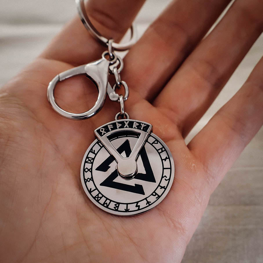 Steel Rune Fidget Keychain - Stainless Steel