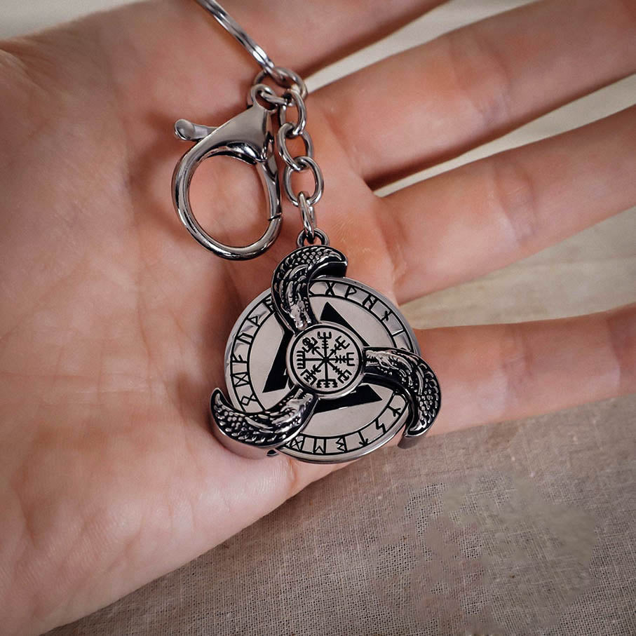 Norse Dragon Fidget Keychain - Stainless Steel