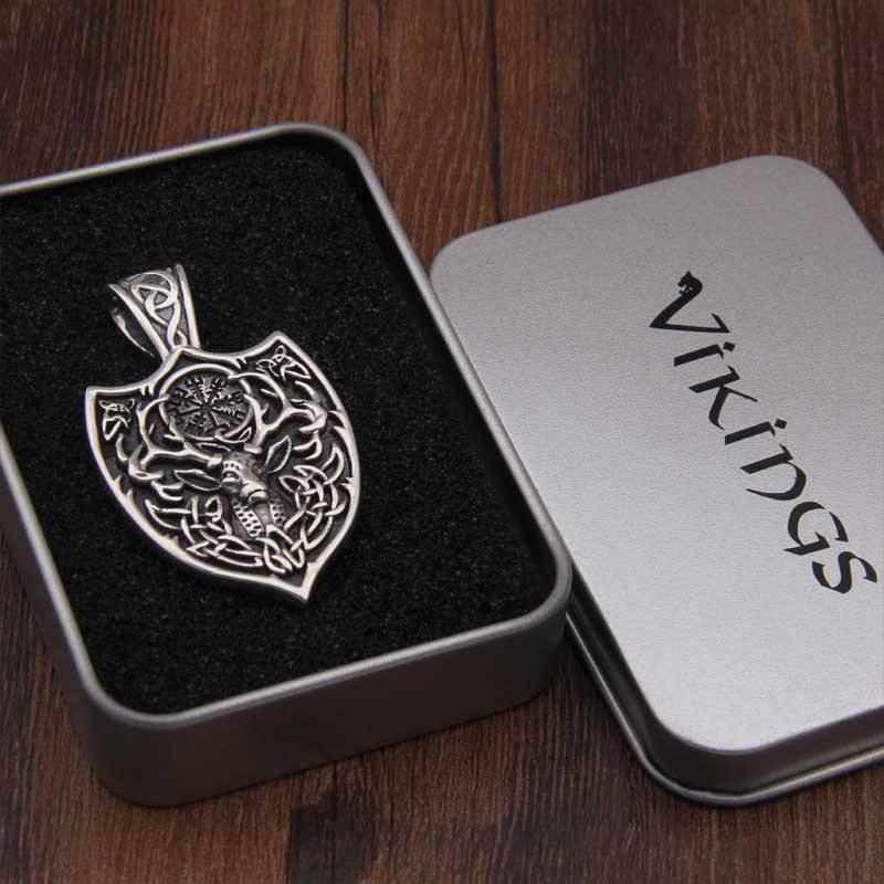 Cernunnos Celtic Shield Pendant - Sterling Silver