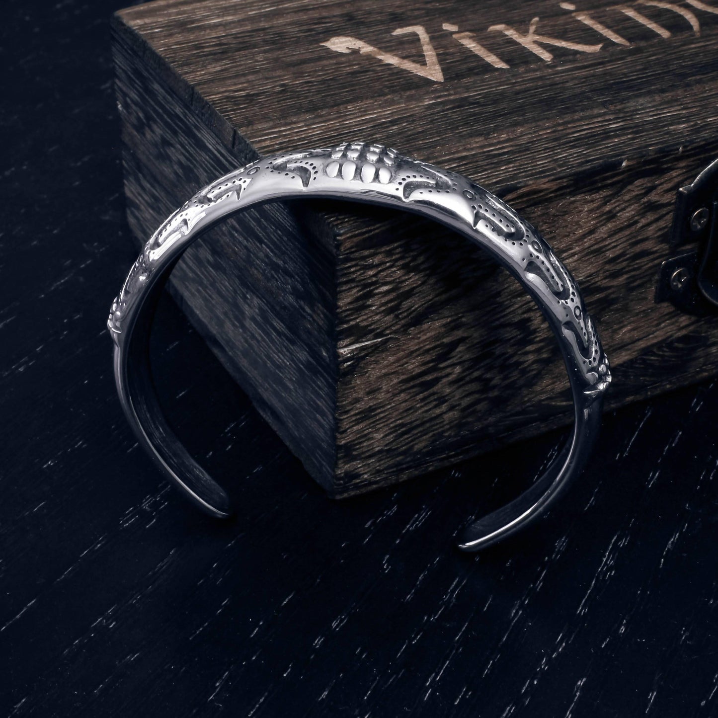 Draupnir Ornaments Odin's Cuff Bangle - Sterling Silver
