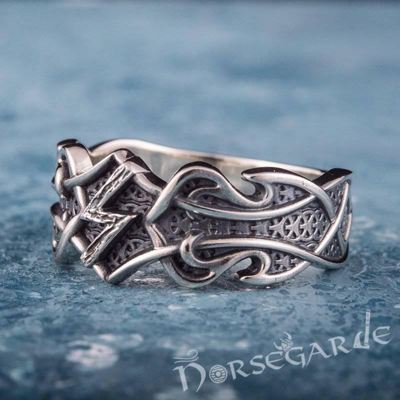 Handcrafted Celt Ornament Sowilo Band - Sterling Silver