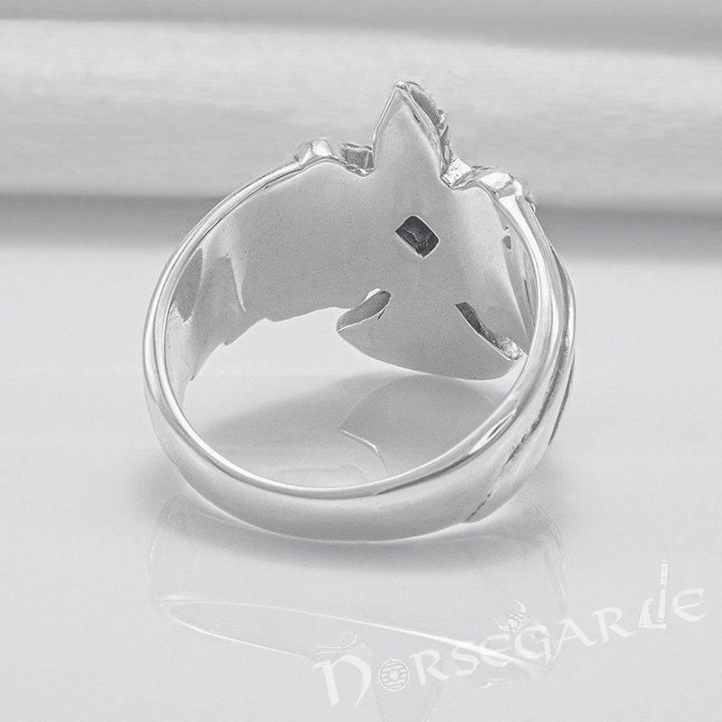 Handcrafted Raven's Flight Gemmed Ring - Sterling Silver