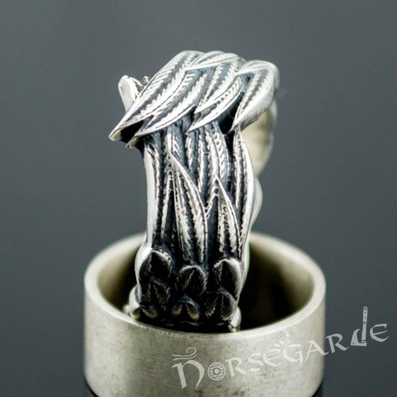 Handcrafted Raven Wing Ring - Sterling Silver