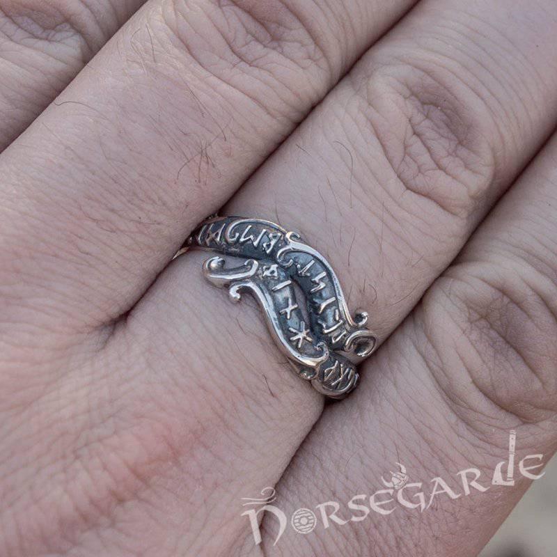 Handcrafted Seafarer's Runic Band - Sterling Silver
