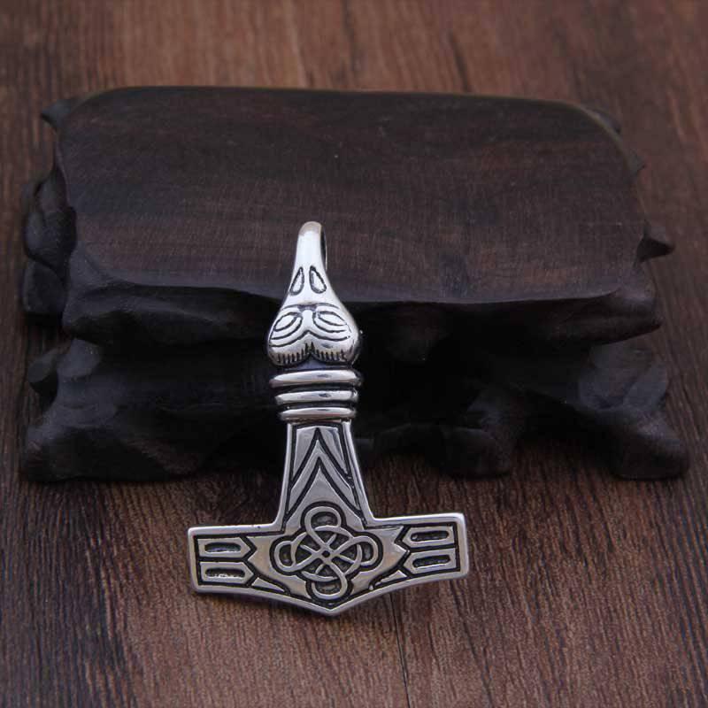 Raven Head Thor's Hammer - Sterling Silver