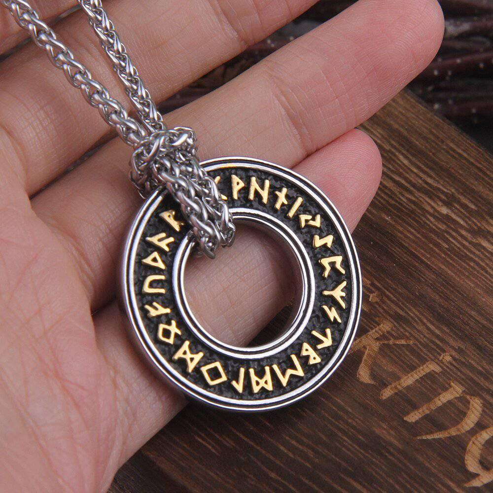 Runic Circle Pendant - Stainless Steel