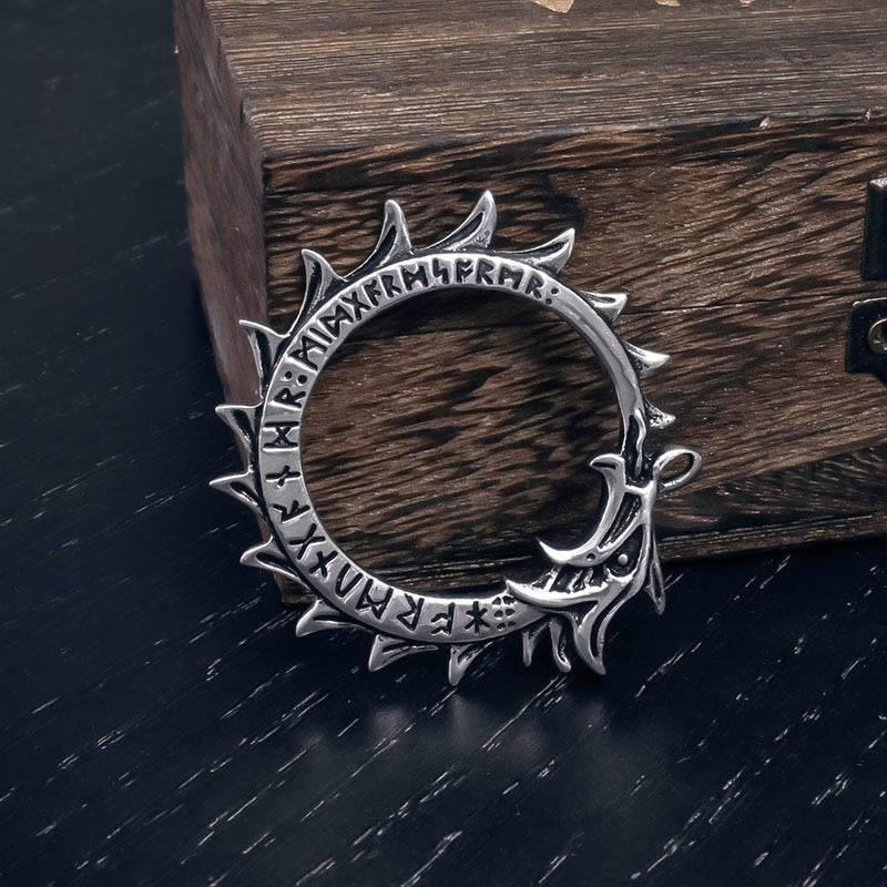 Runic Jormungandr Pendant - Stainless Steel