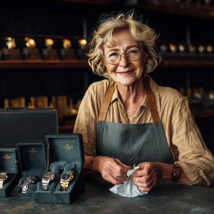 Lijoux leather women's watch with square case - Gold and brown