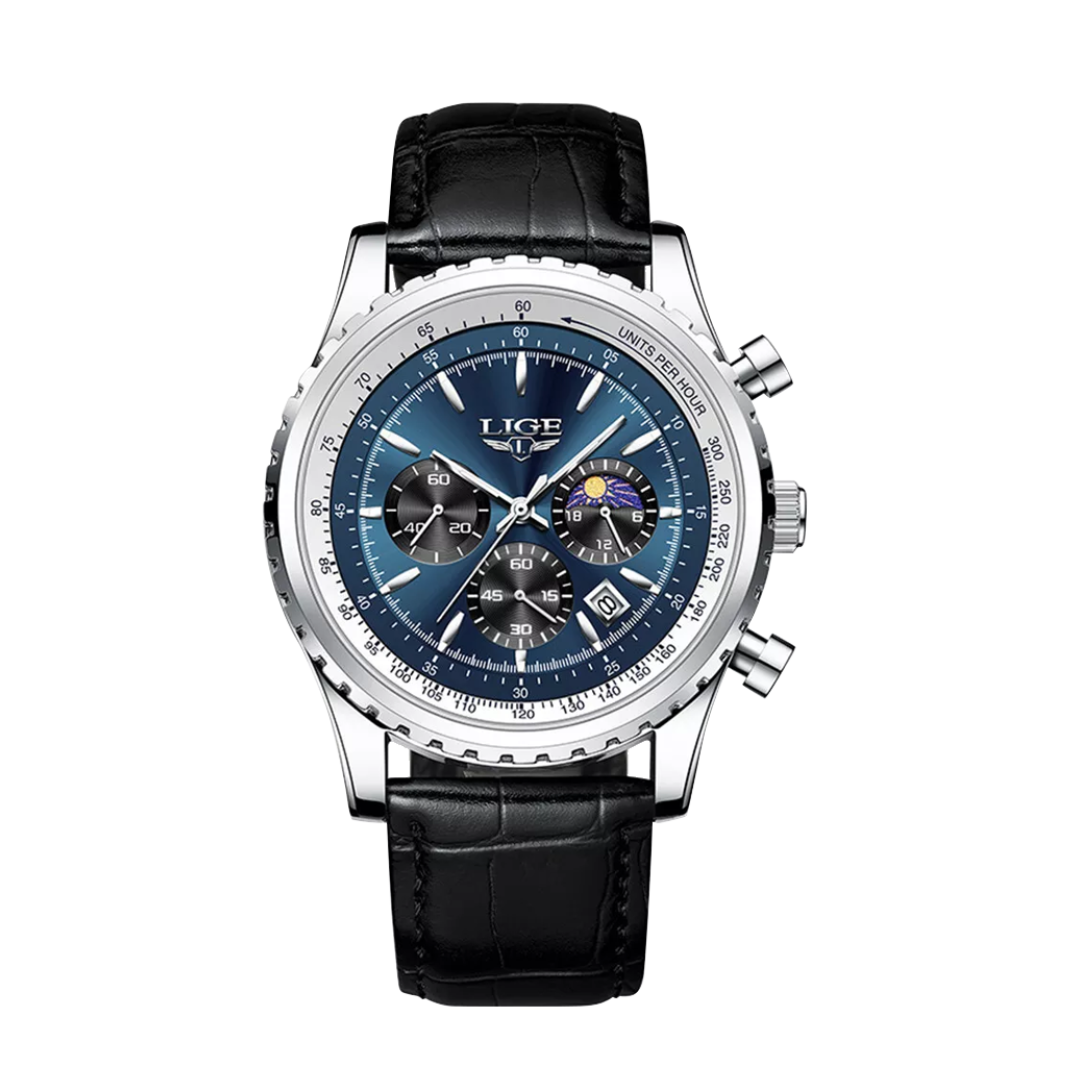 Leo | Elegant Chronograph Moon Phase Watch | 46mm