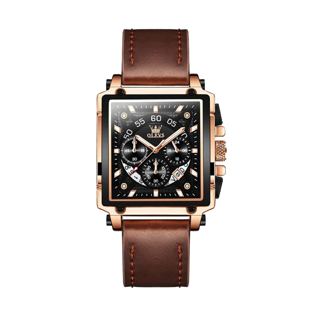 Joseph | Stylish Men’s Chronograph Watch with Unique Square Case | 42x45mm