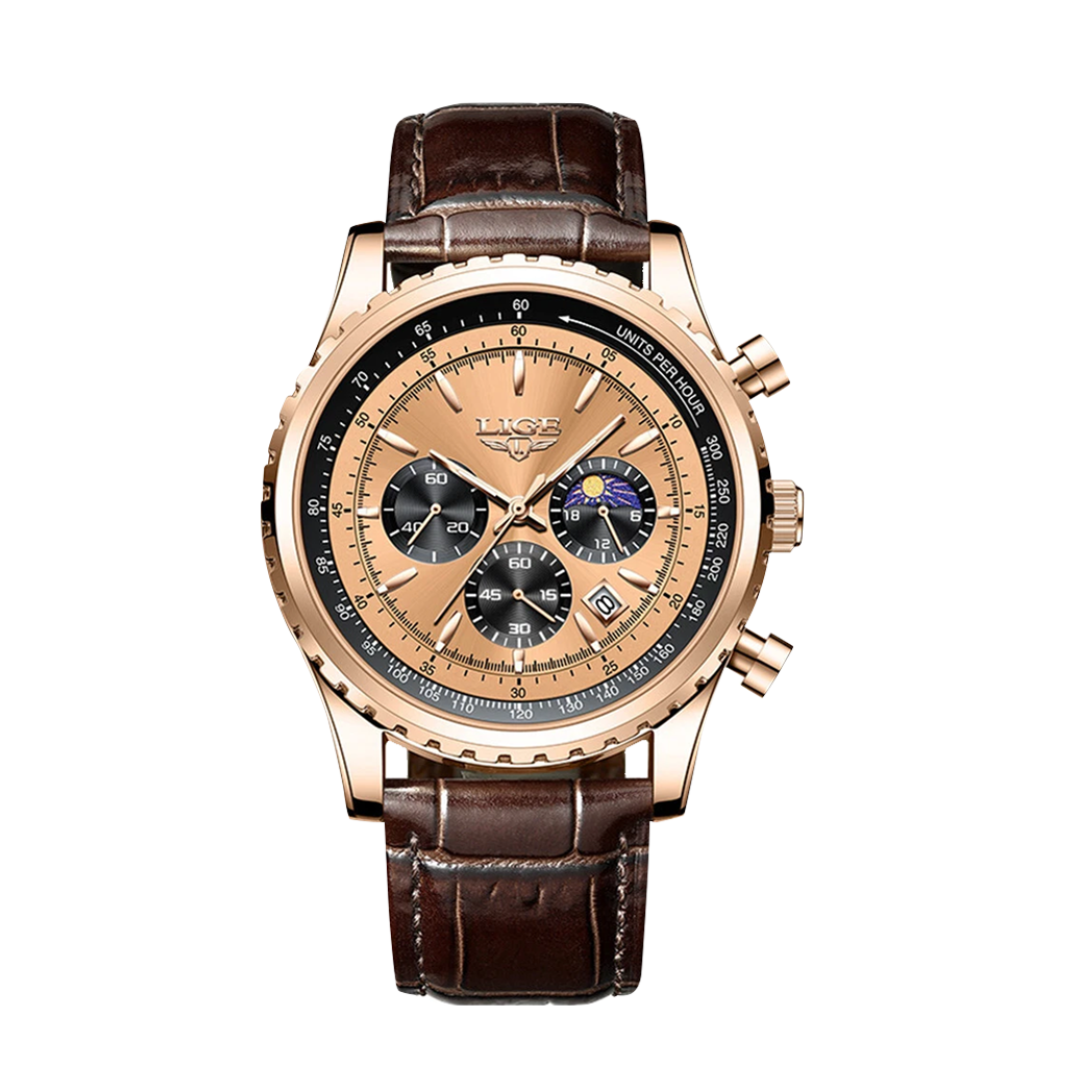 Leo | Elegant Chronograph Moon Phase Watch | 46mm
