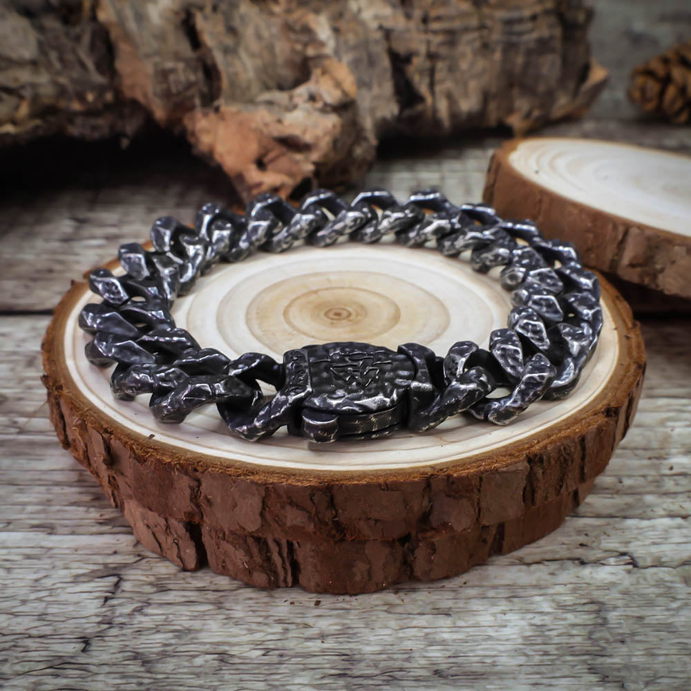 Battered Iron Warrior Bracelet - Stainless Steel