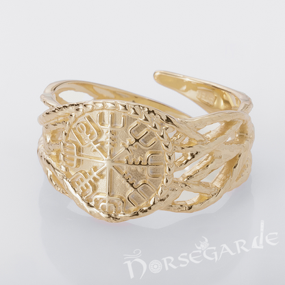 Handcrafted Brambles Vegvisir Band - Gold