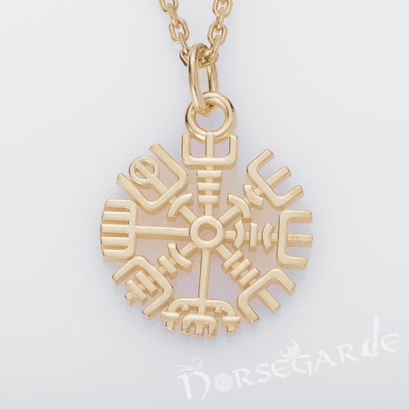 Handcrafted Miniature Vegvisir Pendant - Gold