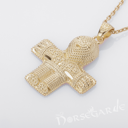 Handcrafted Viking Crucifix Replica - Gold