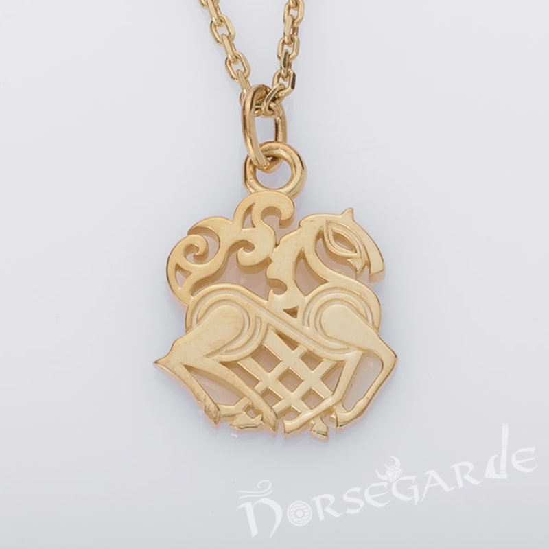 Handcrafted Miniature Sleipnir Pendant - Gold
