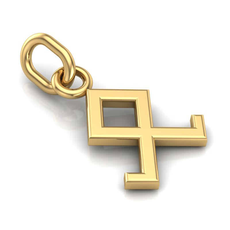 Handcrafted Miniature Othala Pendant - Gold