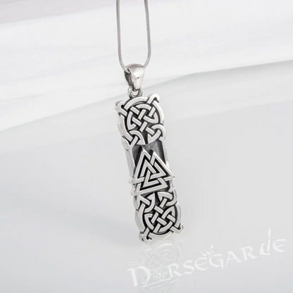 Handcrafted Celtic Pattern & Valknut Pendant - Sterling Silver