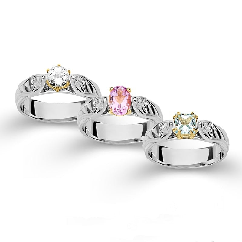 Handcrafted Triquetra Celtic Gemmed Band - Gold