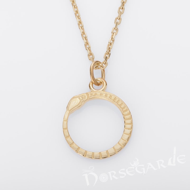 Handcrafted Miniature Serpent Pendant - Gold