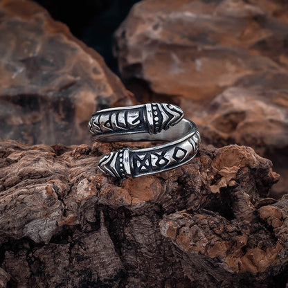 Runic Band Ring - Stainless Steel