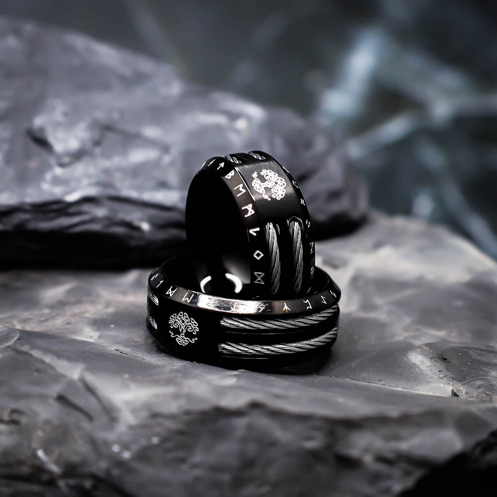 Black Odin's Sacrifice Ring - Stainless Steel