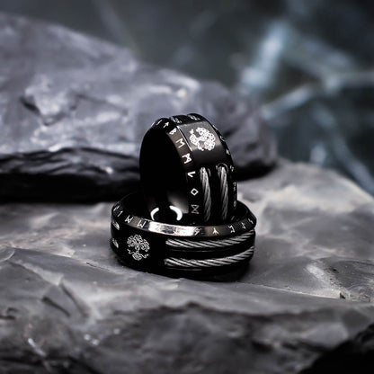 Black Odin's Sacrifice Ring - Stainless Steel