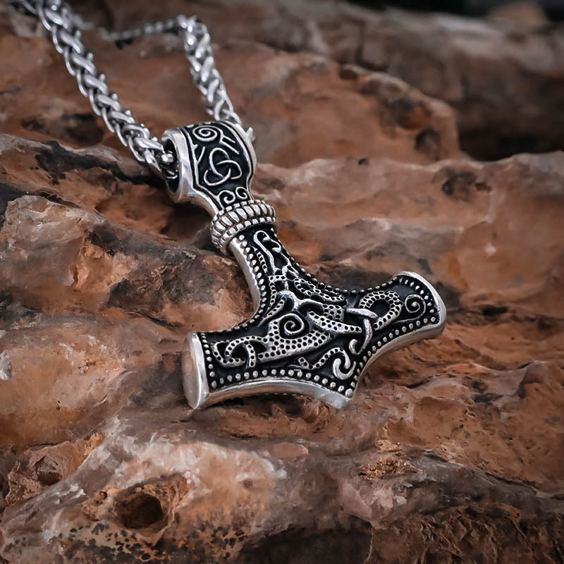Ornamental Mjölnir Amulet - Stainless Steel