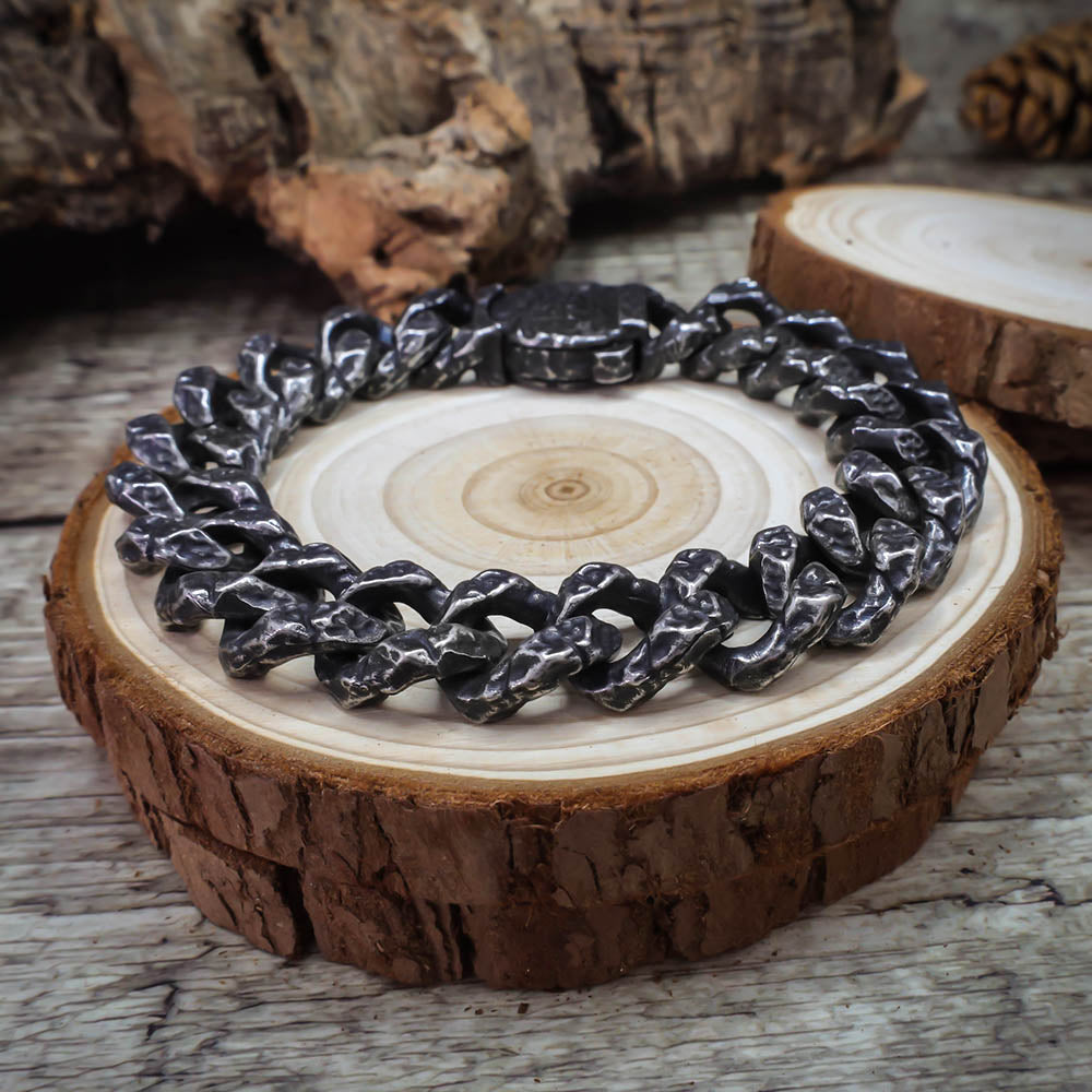 Battered Iron Warrior Bracelet - Stainless Steel