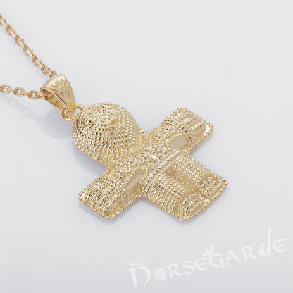 Handcrafted Viking Crucifix Replica - Gold