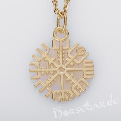 Handcrafted Miniature Vegvisir Pendant - Gold