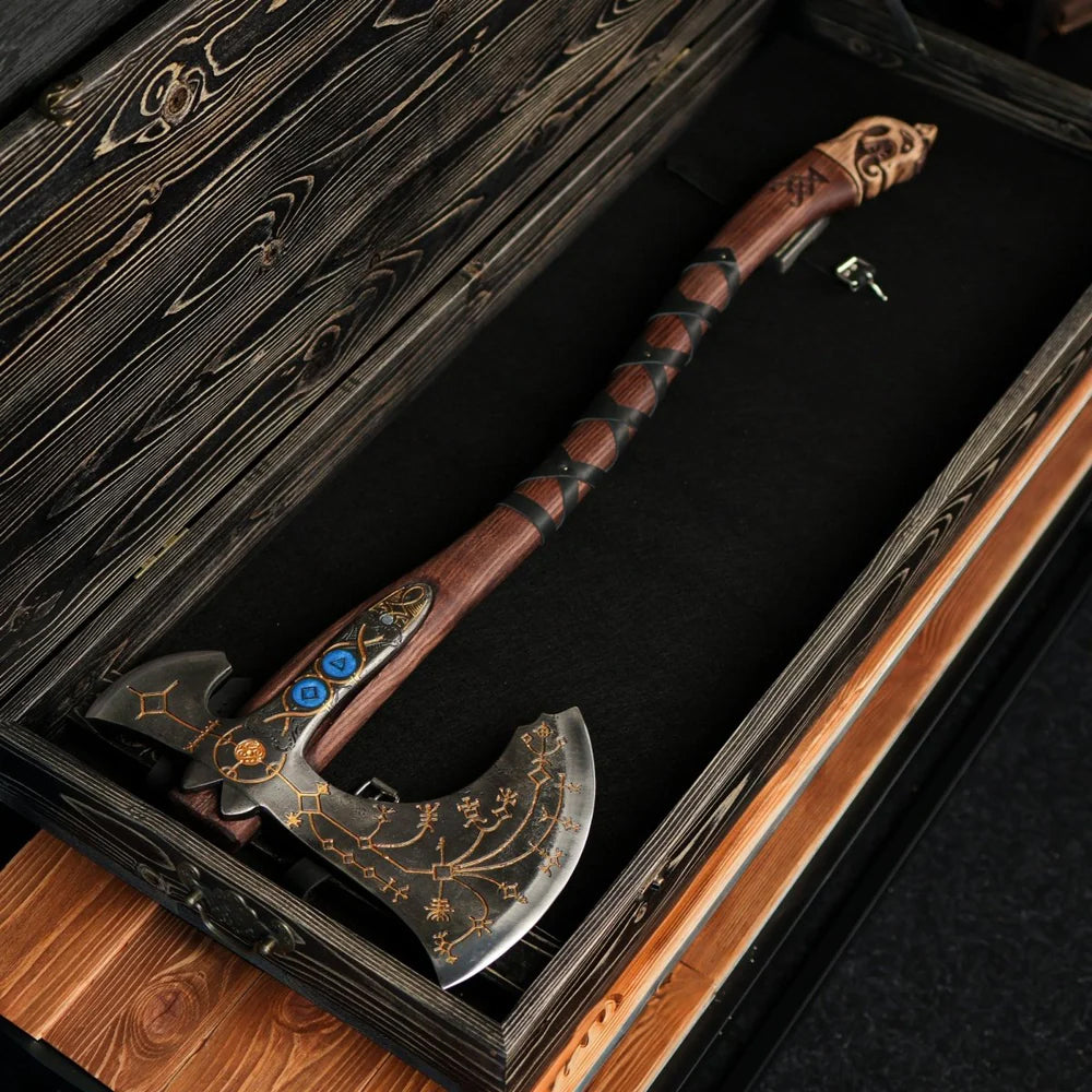 Handforged Leviathan Replica Axe - Gold