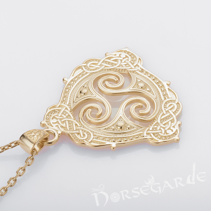 Handcrafted Celtic Triskelion Pendant - Gold