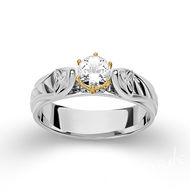 Handcrafted Triquetra Celtic Gemmed Band - Gold