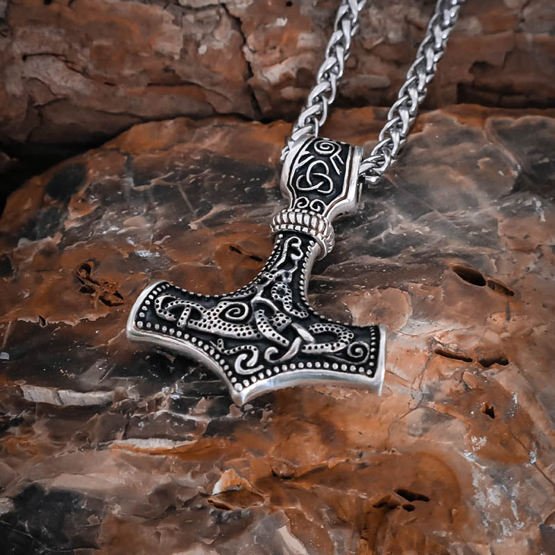 Ornamental Mjölnir Amulet - Stainless Steel