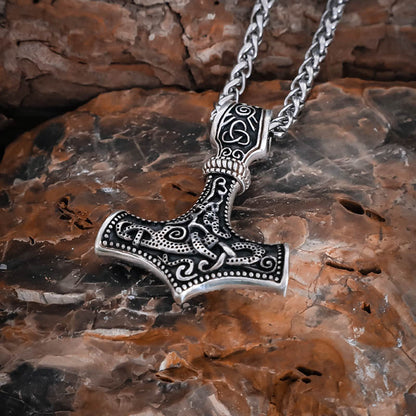 Ornamental Mjölnir Amulet - Stainless Steel