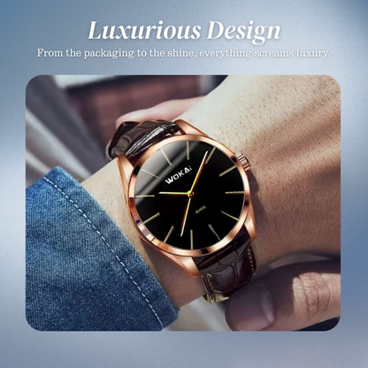 Ian | Elegant Rose Gold Quartz Watch Dean | 40mm