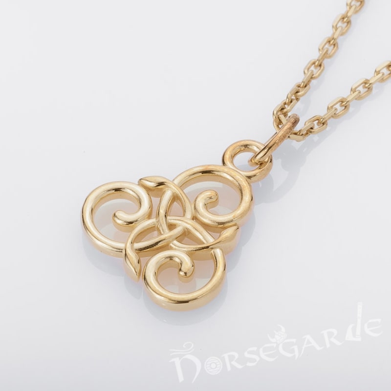 Handcrafted Miniature Triskelion Pendant - Gold