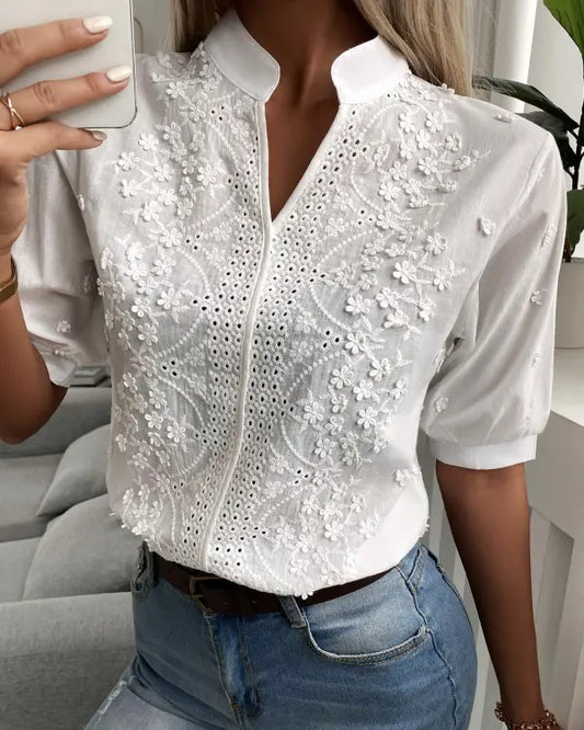 Wybina Blusa Encaje Bordado Floral