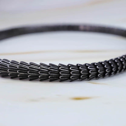 Rustic Jormungandr Serpent Necklace - Stainless Steel