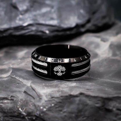 Black Odin's Sacrifice Ring - Stainless Steel