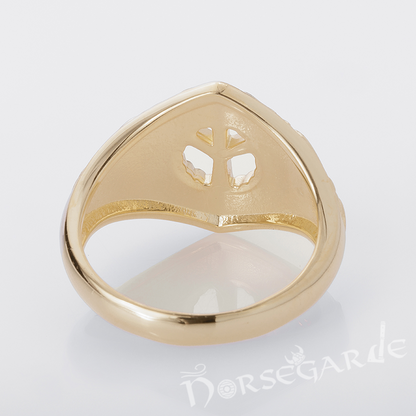 Handcrafted Celtic Algiz Ring - Gold
