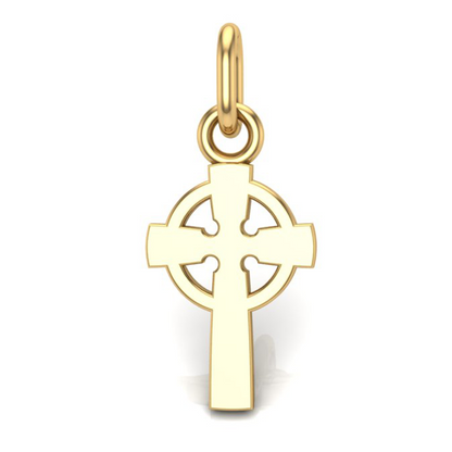 Handcrafted Miniature Celtic Cross Pendant - Gold