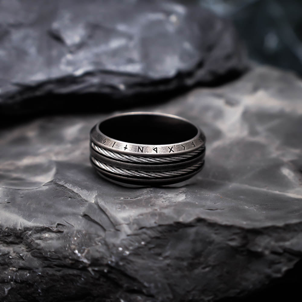 Rustic Odin's Sacrifice Ring - Stainless Steel