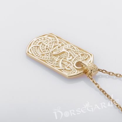 Handcrafted Urnes Ornament Pendant - Gold