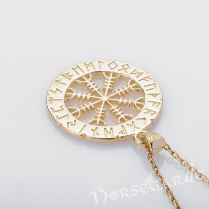 Handcrafted Runic Helm of Awe Amulet - Gold