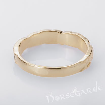 Handcrafted Clashed Ravens Band - Gold