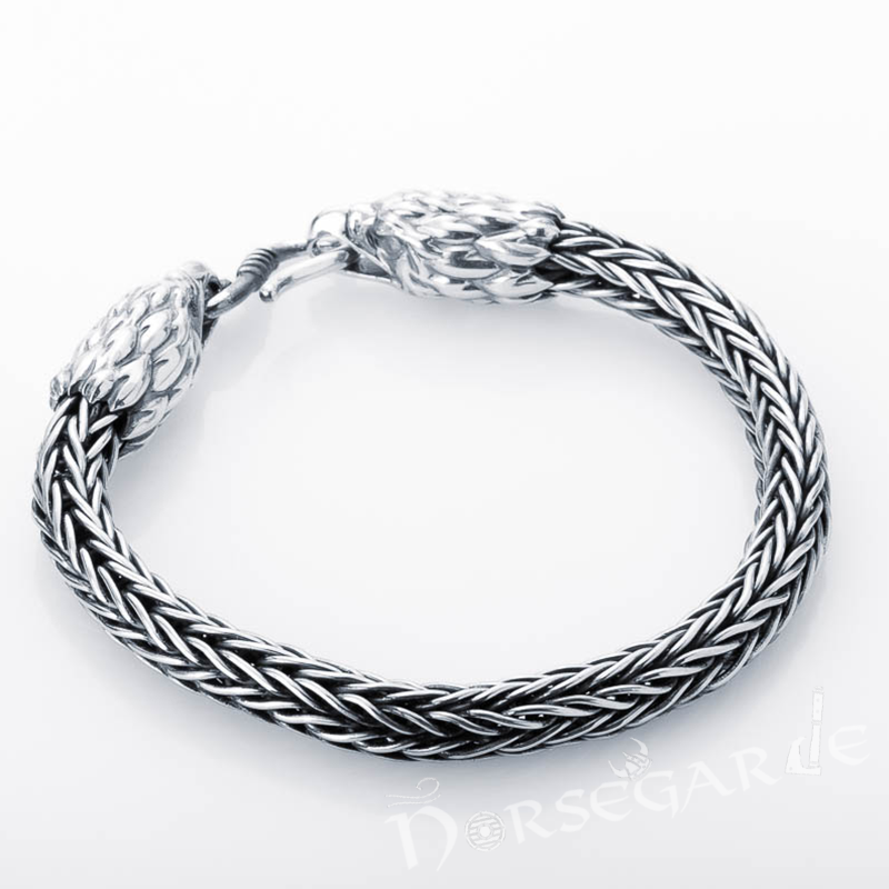 Handcrafted Heavy Wheat Chain Eagle Bracelet - Sterling Silver
